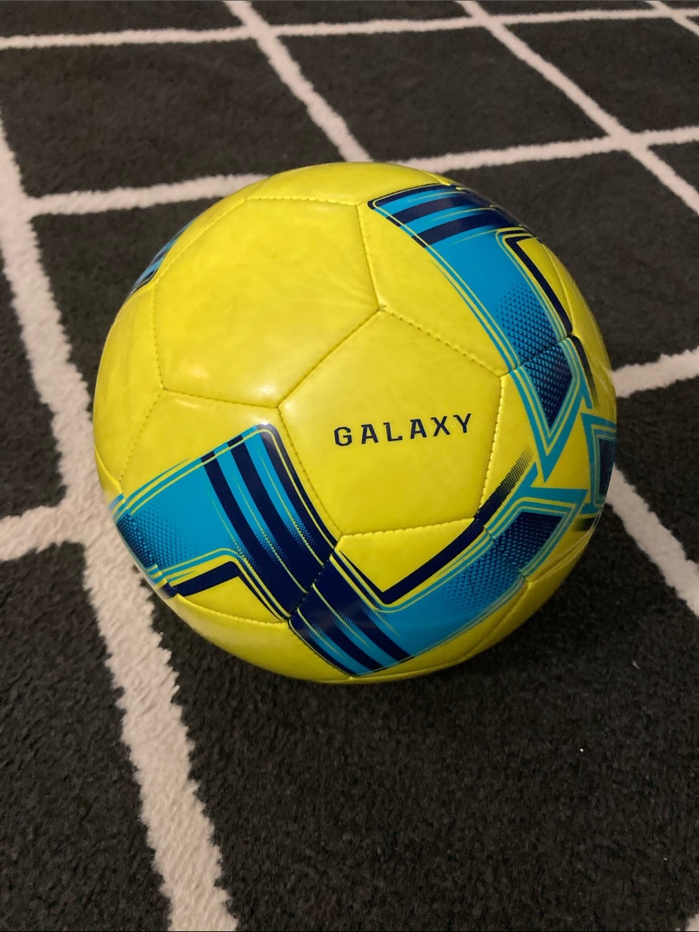 Galaxy By Harvic Bright Yellow and Blue Soccer Ball